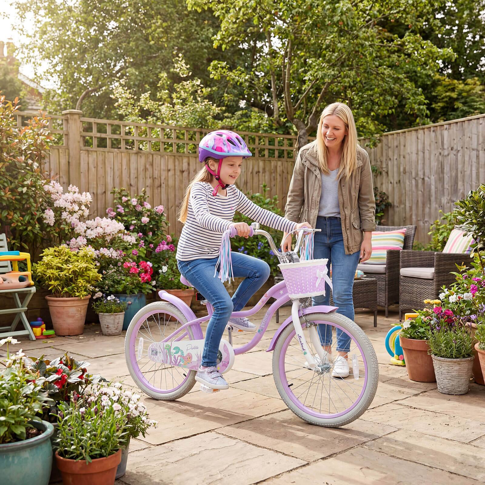 Alt View 3. Costway - Costway 20" Girls Bike with Removable Basket, Streamers, Hand Brake & Coaster Brake, Saddle - Purple.