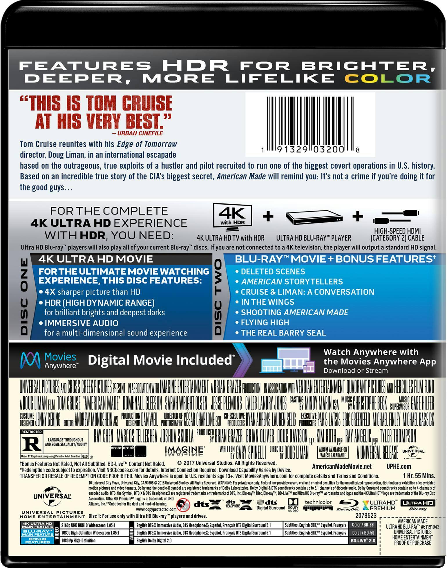 Back. American Made (4K Ultra HD) [UHD].