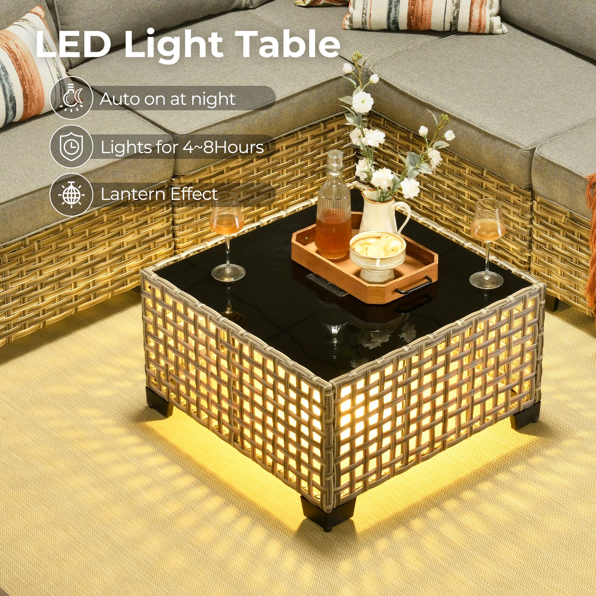 LED Light Table

- Auto on at night
- Lights for 4~8Hours
- Lantern Effect