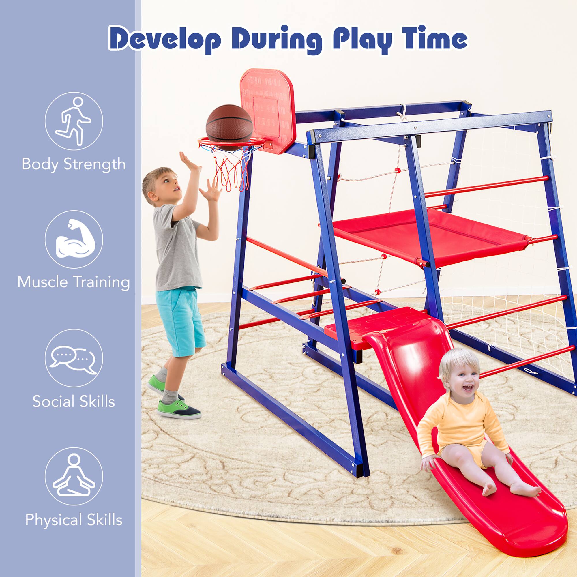 Develop During Play Time

- Body Strength
- Muscle Training
- Social Skills
- Physical Skills