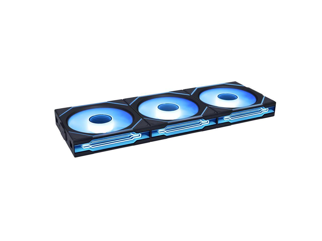 Alt View 2. Lian Li - UNI FAN SL-INF Wireless 120 Reversed Blade Triple Pack - Black.