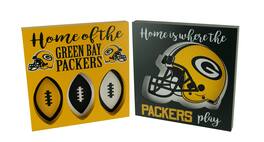Maurice Sporting Goods - NFL Green Bay Packers Cut Out Helmet and Football Shapes Wall Hangings - Multicolored