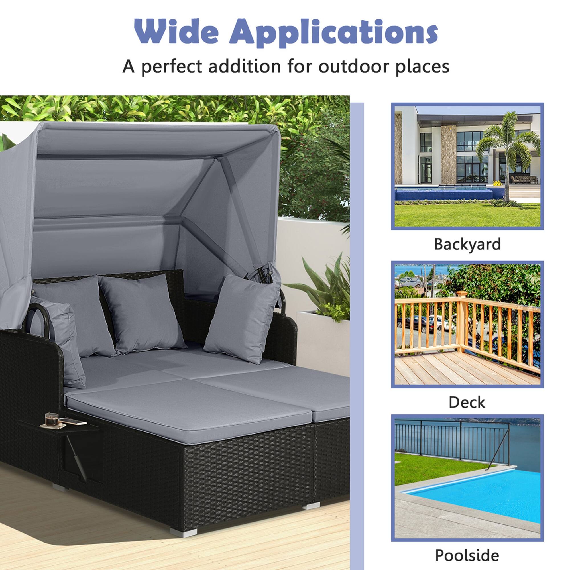 Wide Applications: A perfect addition for outdoor places, Backyard, Deck, Poolside.