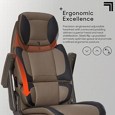 Ergonomic Excellence

Precision-engineered adjustable headrest with contoured padding delivers superior head and neck stabilization. Sleek flip-up padded armrests optimize space and promote a refined ergonomic posture.