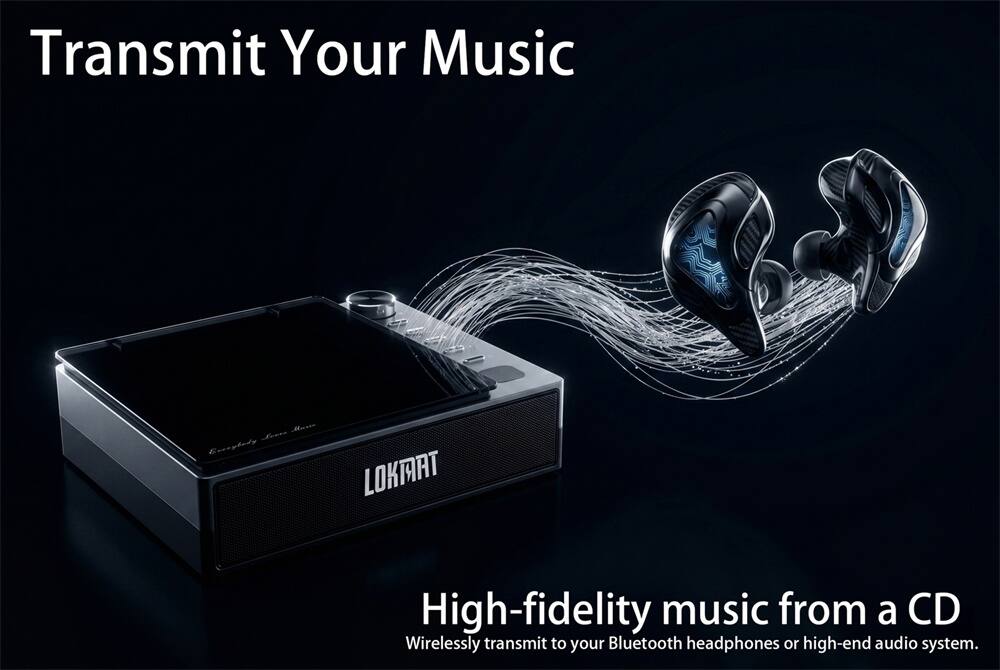 Transmit Your Music

LOKMAT

High-fidelity music from a CD
Wirelessly transmit to your Bluetooth headphones or high-end audio system.
