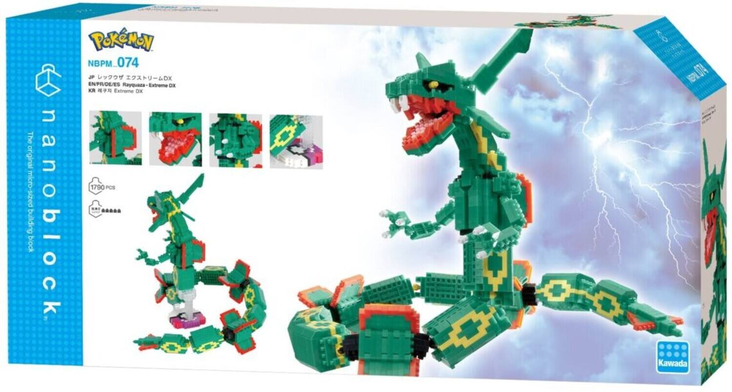The original micro-sized building block nanoblock. Pokémon NBPM BPM_074 JP DX EN/FR/DE/ES Rayquaza Extreme DX KR Extreme DX 1790 PCS. RO EP.074 Kawada