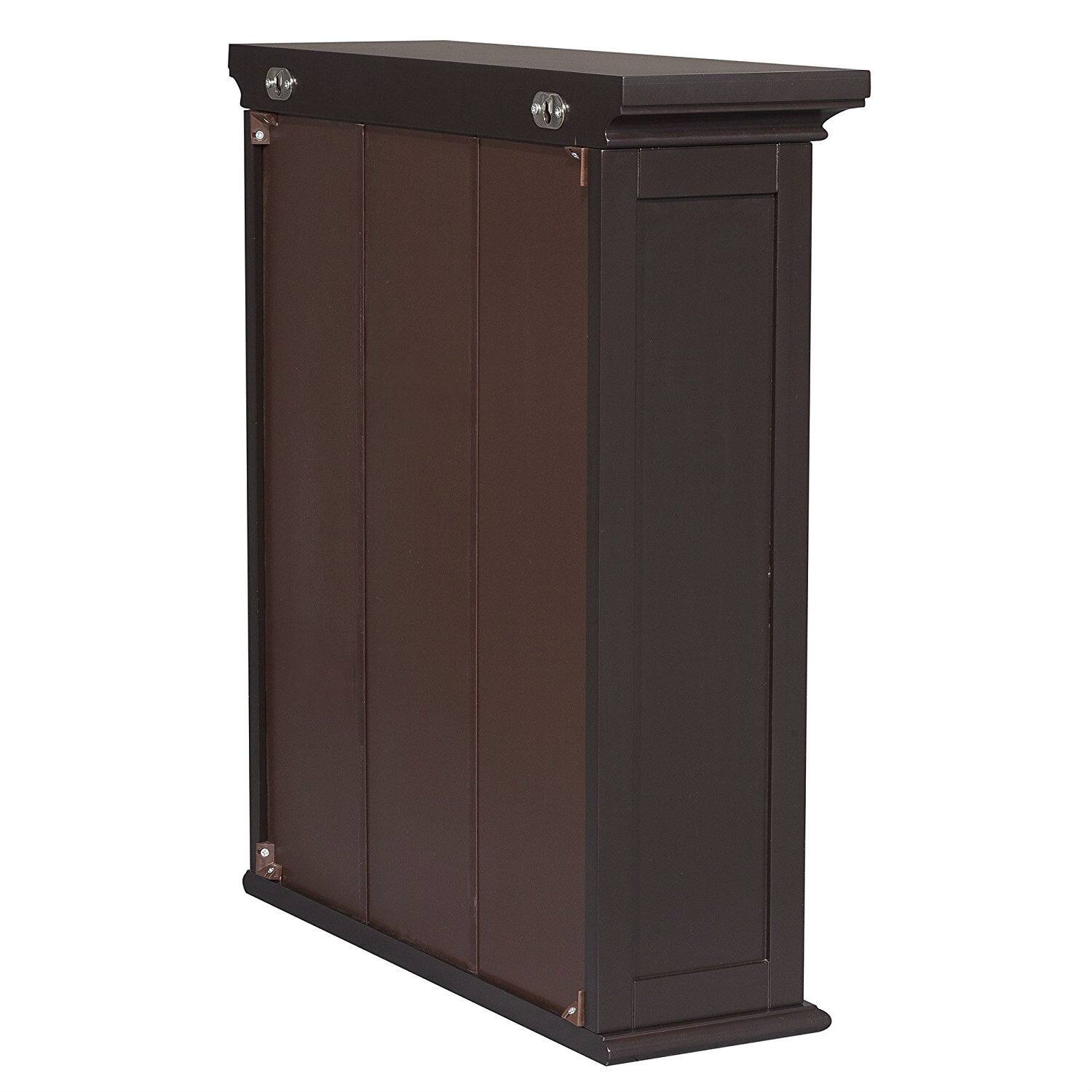Left. Hivvago - Dark Espresso 2-Door Bathroom Wall Cabinet with Open Shelf - Espresso.