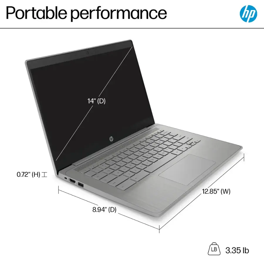 Portable Performance HP 14" (D) 0.72" (H) 12.85" (W) 8.94" (D) 3.35 lb