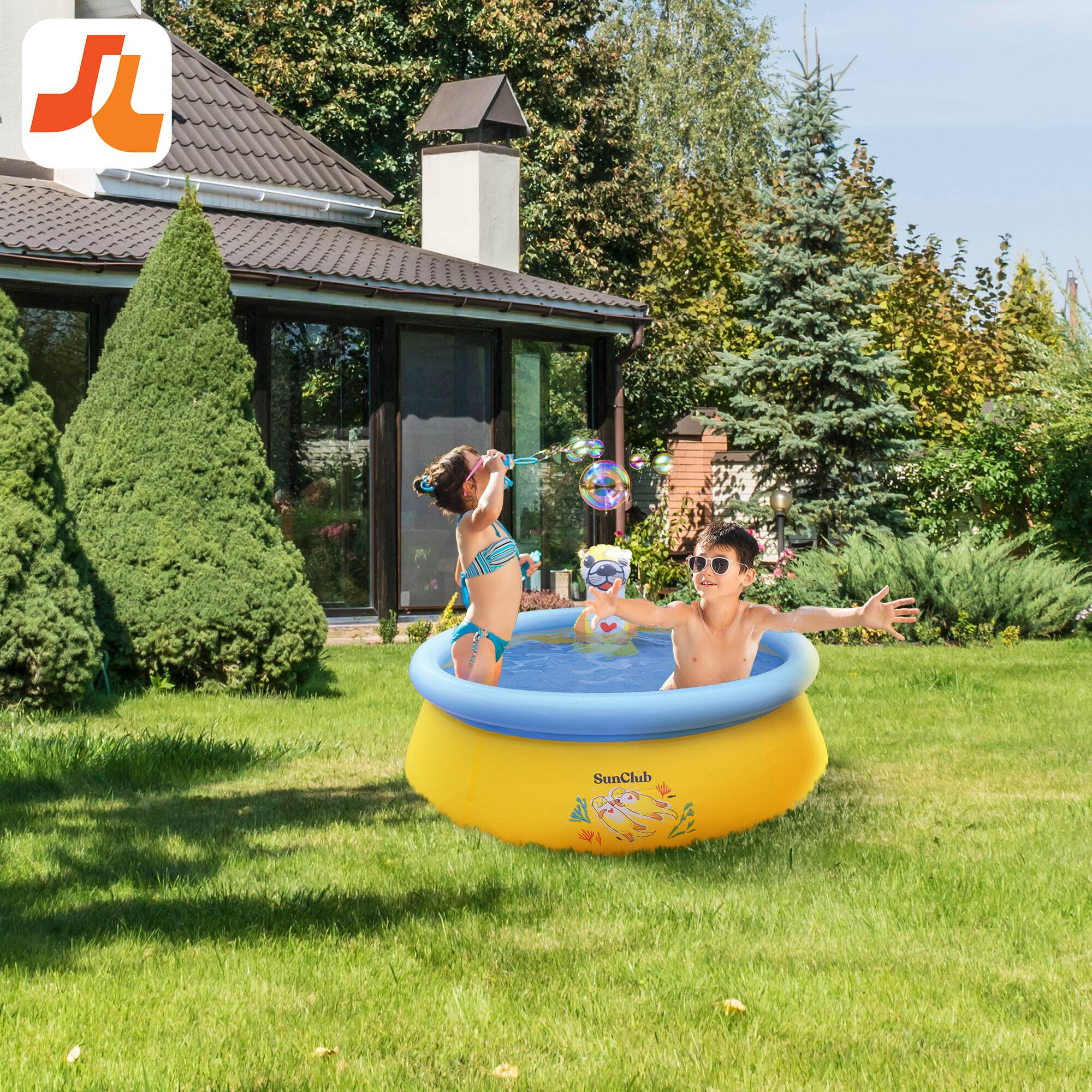 Alt View 10. Jleisure - JLeisure 5' x 16.5" Sea Otter Inflatable Outdoor Above Ground Kid Swimming Pool.