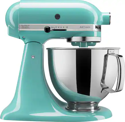 Front. KitchenAid - KitchenAid Artisan Series 5 Quart Tilt-Head Stand Mixer - KSM150PSAQ - Aqua Sky.