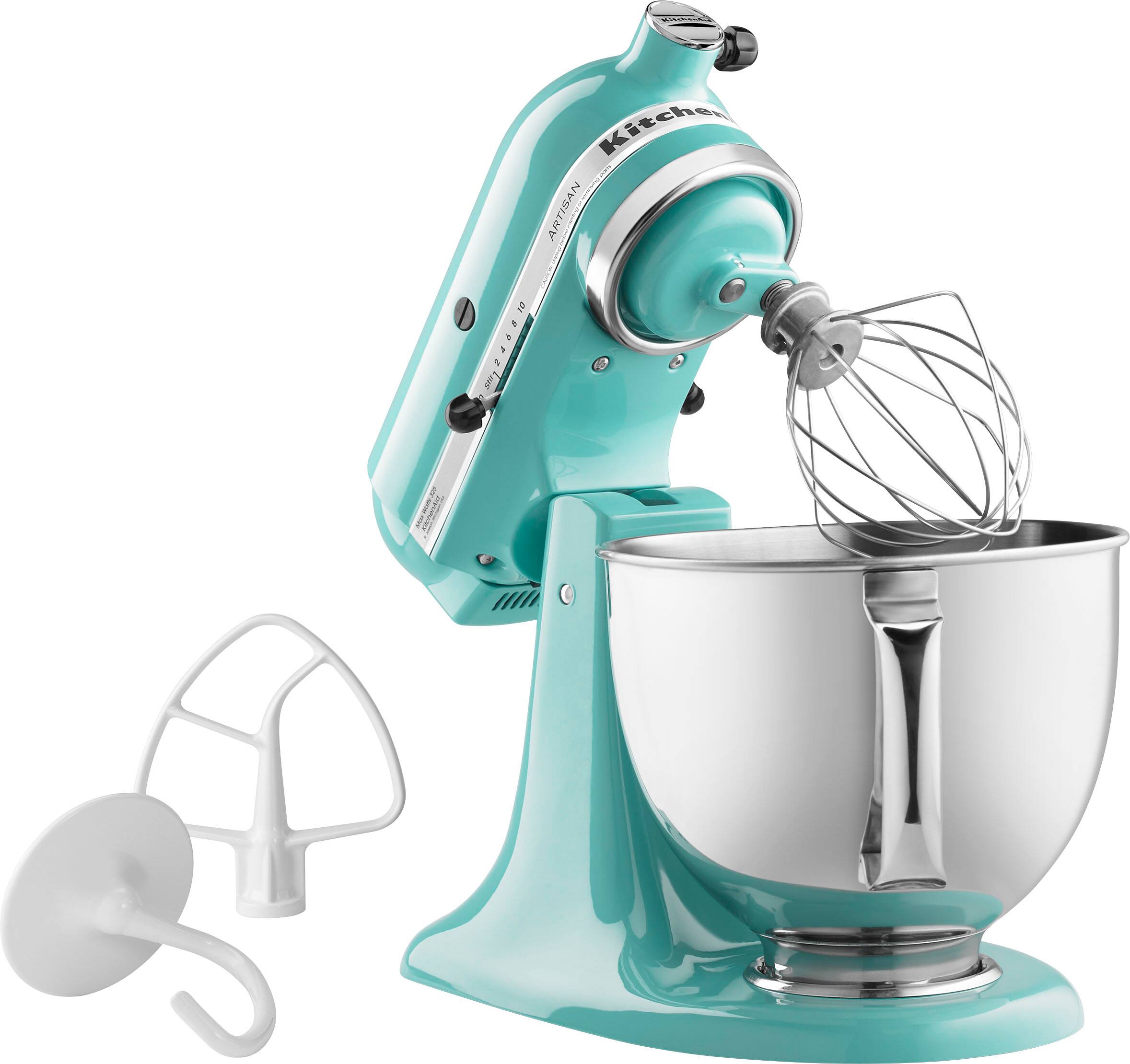Left. KitchenAid - KitchenAid Artisan Series 5 Quart Tilt-Head Stand Mixer - KSM150PSAQ - Aqua Sky.