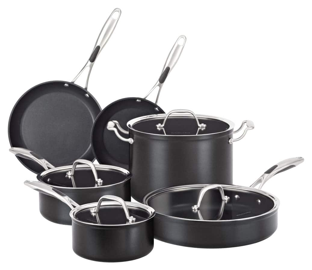 Customer Reviews: Kitchenaid 10-piece Hard-anodized Nonstick Cookware 