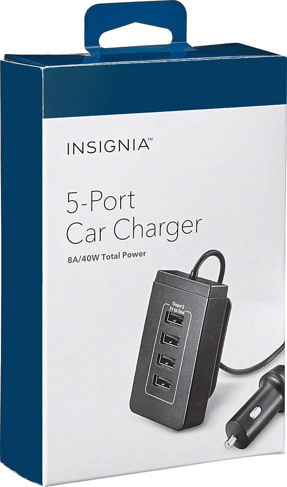 Best Buy: Insignia™ 5-Port Vehicle Charger Black NS-MDC8U5N
