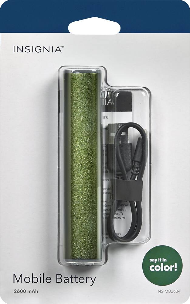 Best Buy Insignia™ Portable Charger Green NSMB2604