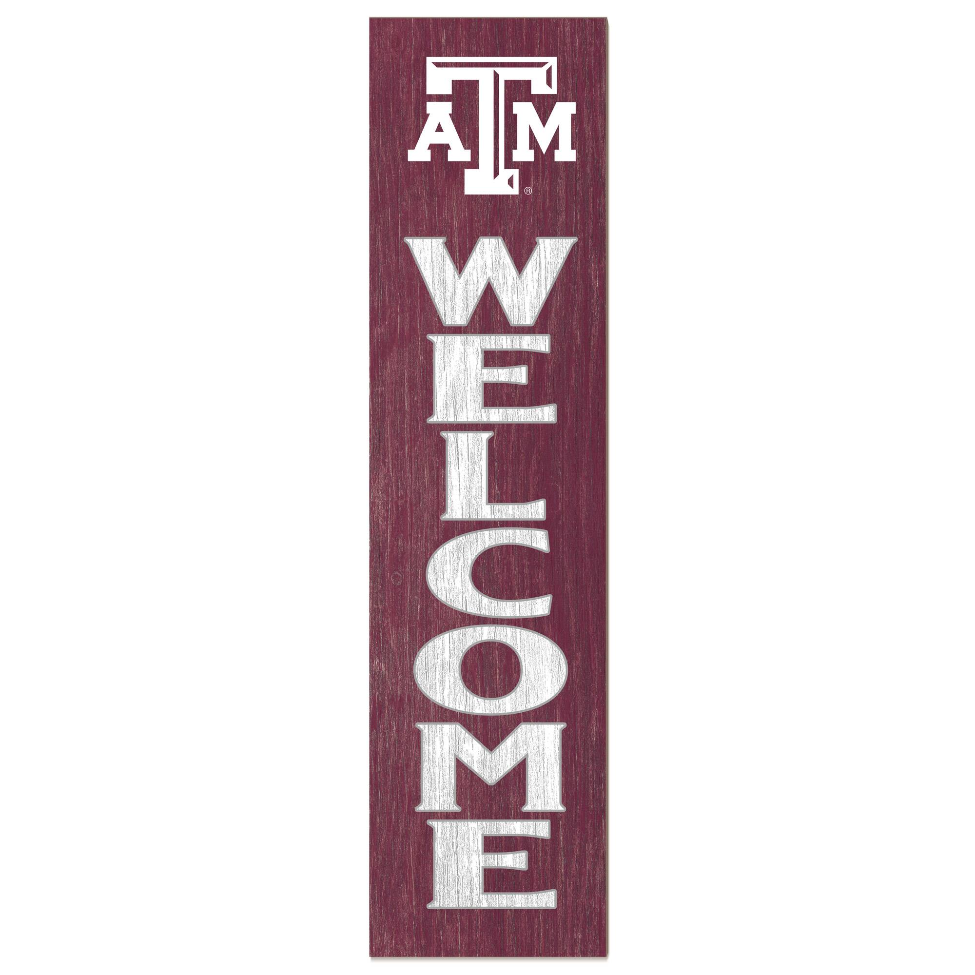 Texas A&M Aggies 12'' x 48'' Welcome Outdoor Leaner