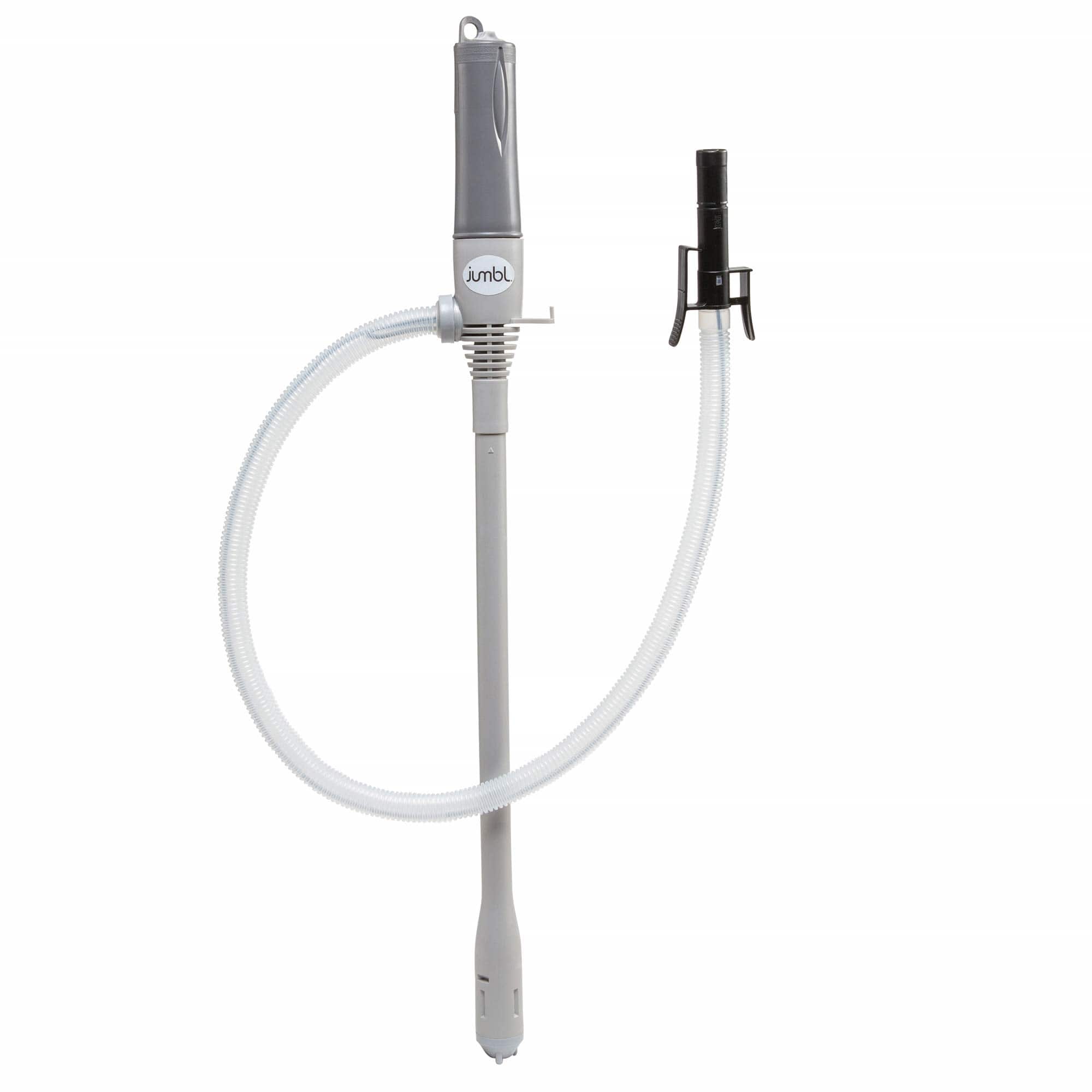 Jumbl - Automatic Fuel Transfer Pump W/Auto-Stop, D Battery Powered, Fits All Size Cans, 2.3 Gal/Min - Gray