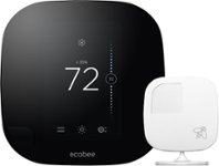 Front Zoom. ecobee - ecobee3 Programmable Touch-Screen Wi-Fi Thermostat (2nd Generation) - Black/White.