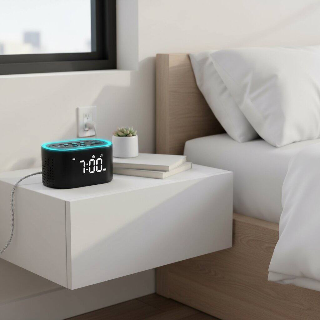 Alt View 2. Dazzed Corner - Digital Alarm Clock,8 Night Lights - Black.