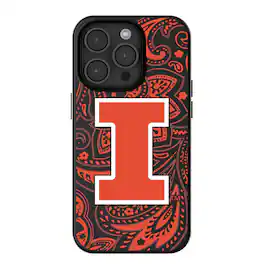 Keyscaper - NCAA - Illinois Fighting Illini Paisley iPhone Magnetic Bump Case - 15 - Black