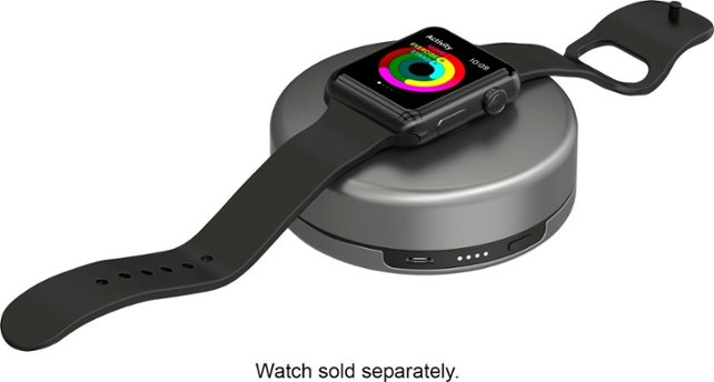 Nomad - Pod Portable Charger for Select Apple Watch™ Models - Anodized Space Gray - Front Zoom