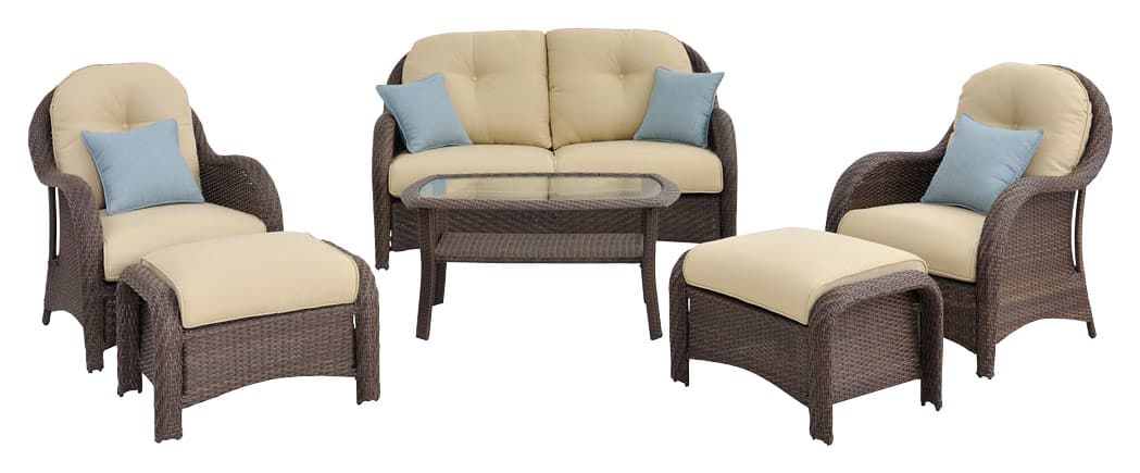 Patio Sets Best Hanover Newport 6 Piece Wicker Patio Set Brown