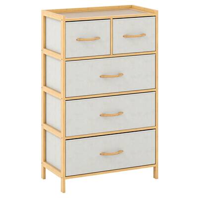 Gymax 5 Drawer Bamboo Chest of Drawers Storage Organizer Unit for Gymax 5 Drawer Bamboo Chest of Drawers Storage Organizer Unit for