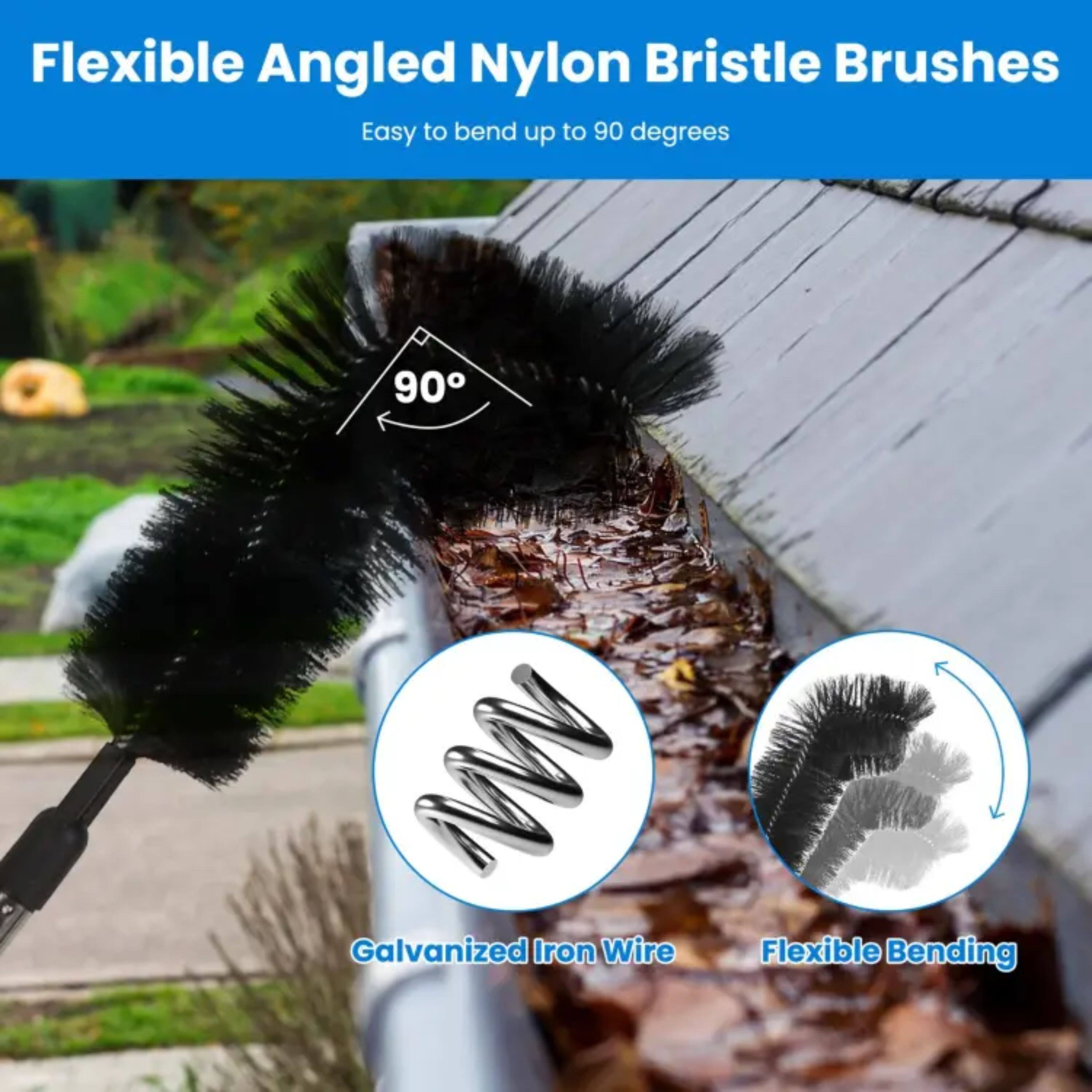 Flexible Angled Nylon Bristle Brushes  
Easy to bend up to 90 degrees  

Galvanized Iron Wire  
Flexible Bending
