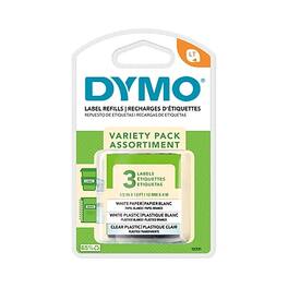 DYMO - LetraTag 12331 Variety Pack Label Maker Tape, 1/2" x 13', 3/Pack (12331) - Assorted Colors