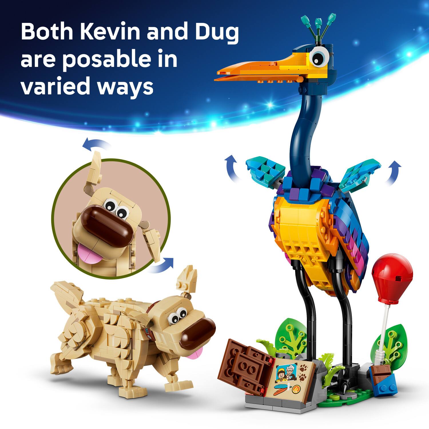 Both Kevin and Dug are posable in varied ways