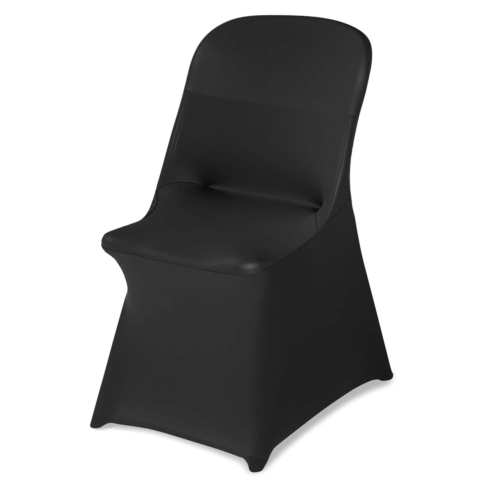 VEVOR - 30 Pcs Chair Covers, Polyester Spandex Chair Cover, Stretch Slipcovers for Wedding Party Dining Banquet - Black