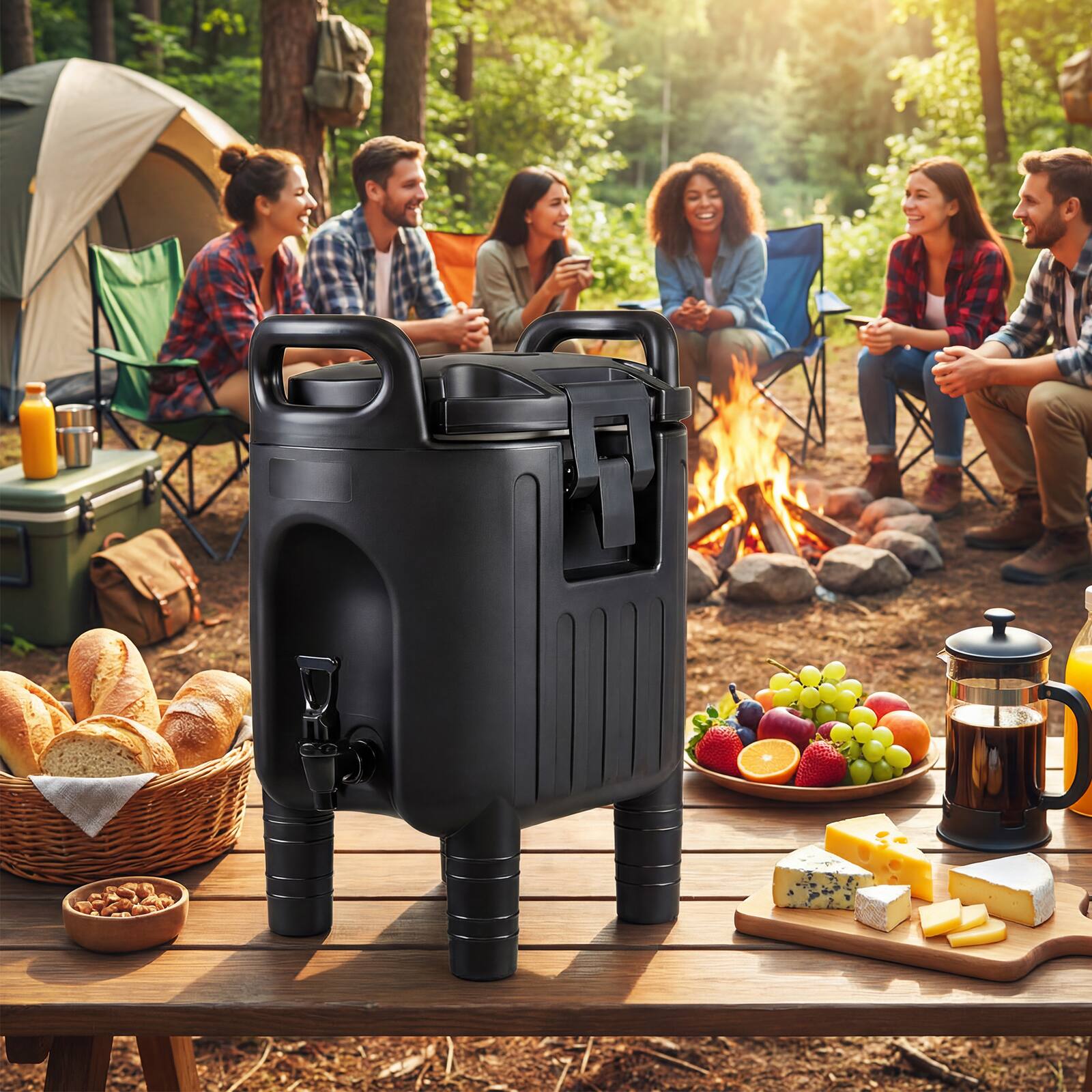 Alt View 1. Costway - Costway 3PCS Insulated Beverage Dispensers,Hot and Cold Water Dispensers for Catering - Black.