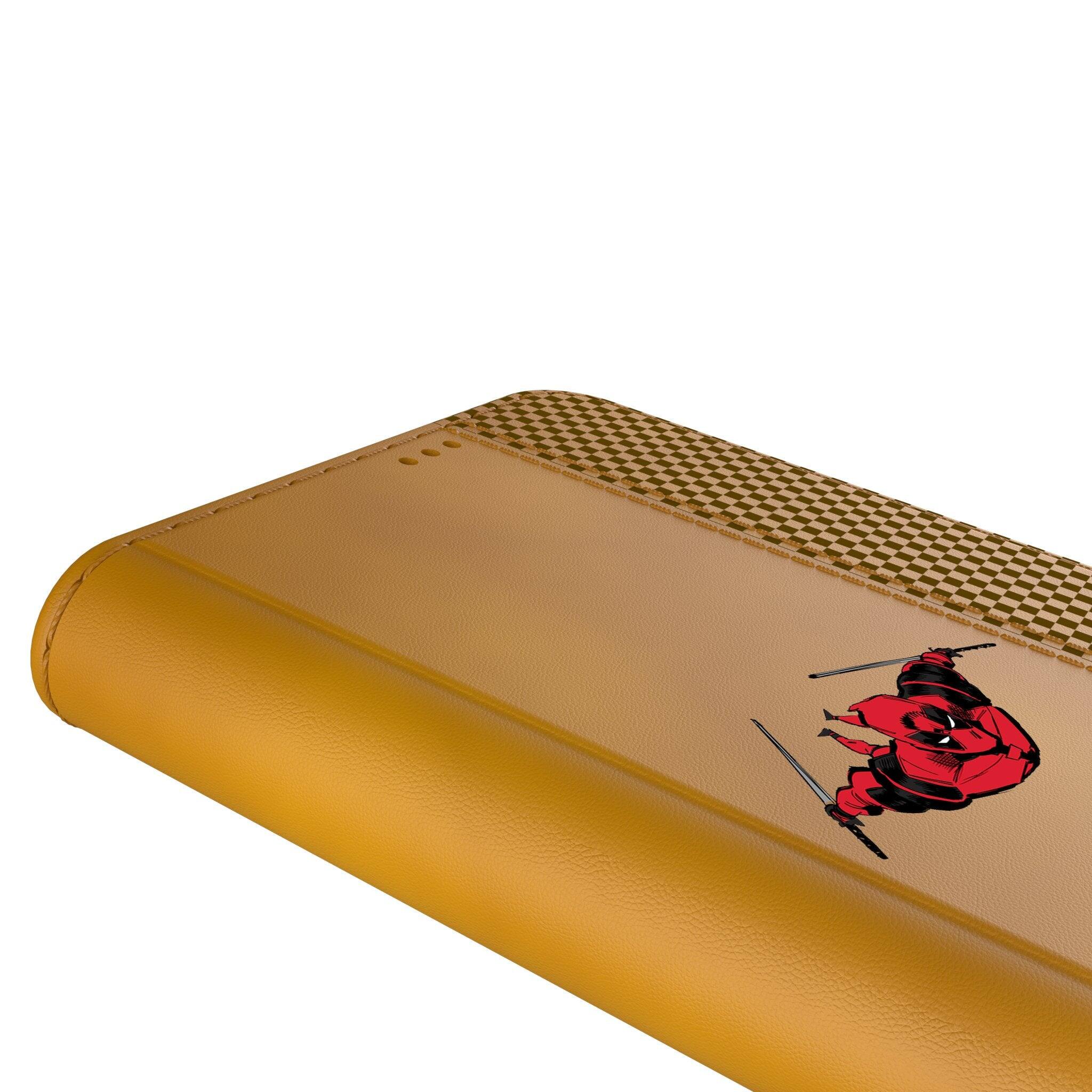 Alt View 1. Keyscaper - Marvel Badge Folio Phone Case - Apple iPhone 14 Plus - Deadpool 1.