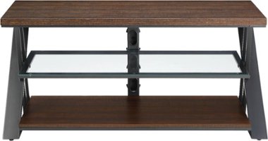 Whalen Furniture - TV Console for Most Flat-Panel TVs Up to 55" - Medium Brown - Front_Zoom