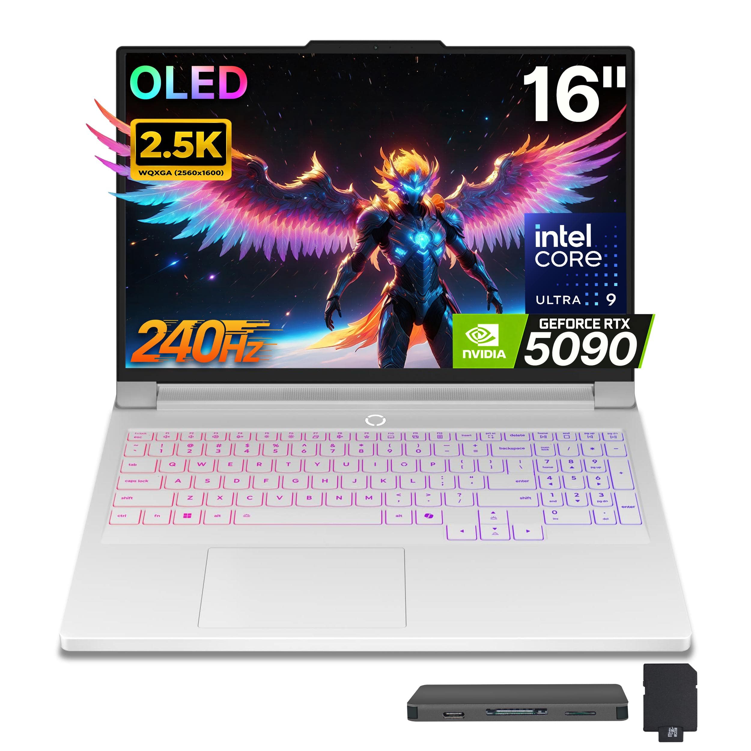 Lenovo - Upgraded - Legion Pro 7i 16" Gaming Laptop,Core Ultra 9 275HX,RTX 5090,64GB RAM,2TB SSD+1TB Dock,Backlit,Win 11 Pro - White
