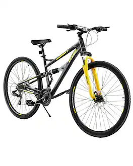 VEVOR - Mountain Bike,29 inch MTB Bicycle with Full Dual Suspension,24 Speeds Twist Shifting, Comfort Saddle, Dual Disc Brakes - Black