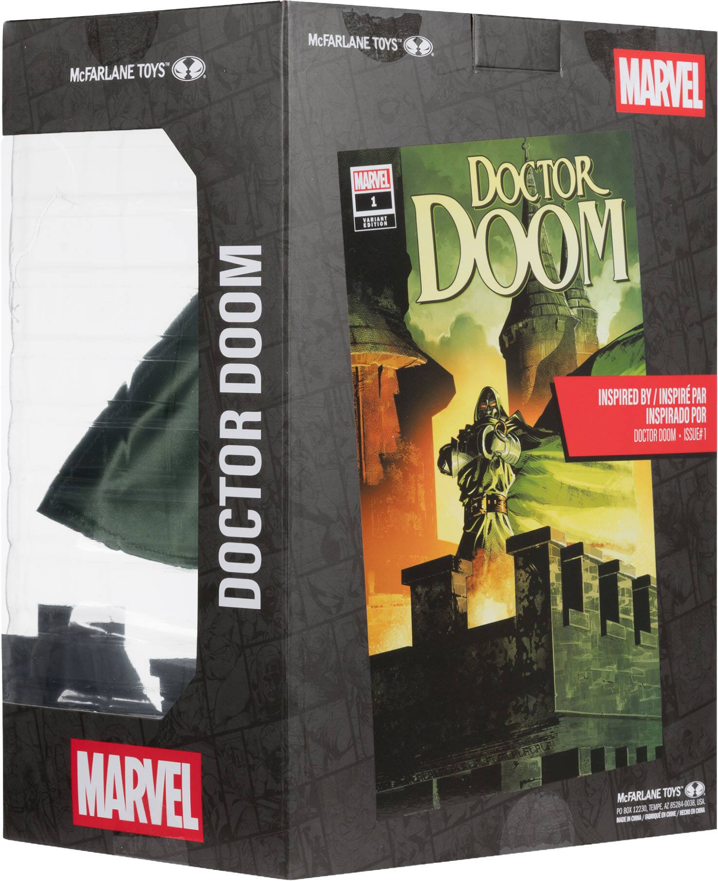 McFARLANE TOYS" DOOM DOCTOR MARVEL  
McFARLANE TOYS" MARVEL MARVEL 1 DOCTOR DOOM EDITION  
INSPIRED BY INSPIR PAR INSPIRADO POR DOCTOR DOOM  
SSUER i McFARLANE TOYS 8254-0 BA B2 -W A M BOX