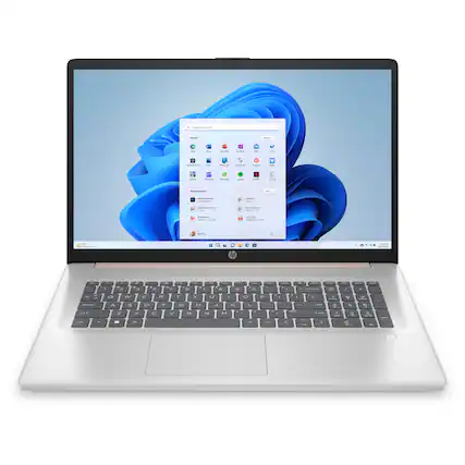 Front. HP - 17.3" HD+ Laptop - Intel Core i5-1235U - 8GB Memory - Intel Iris Xe Graphics - 512GB SSD Windows 11 Home - Pale Rose Gold.