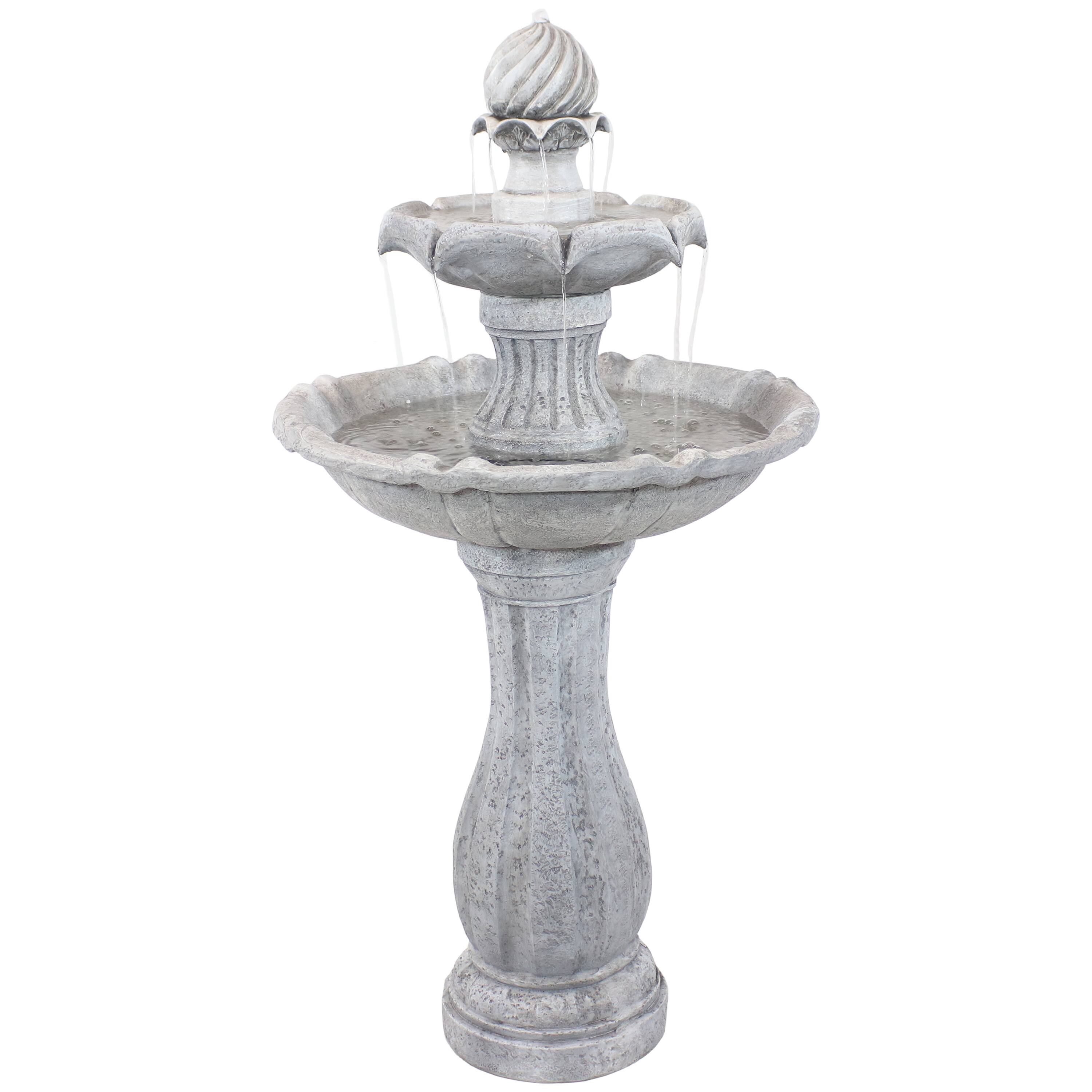 Sunnydaze - Arcade Resin Outdoor 2-Tier Solar Fountain with Battery - White price history on PriceWatchPro