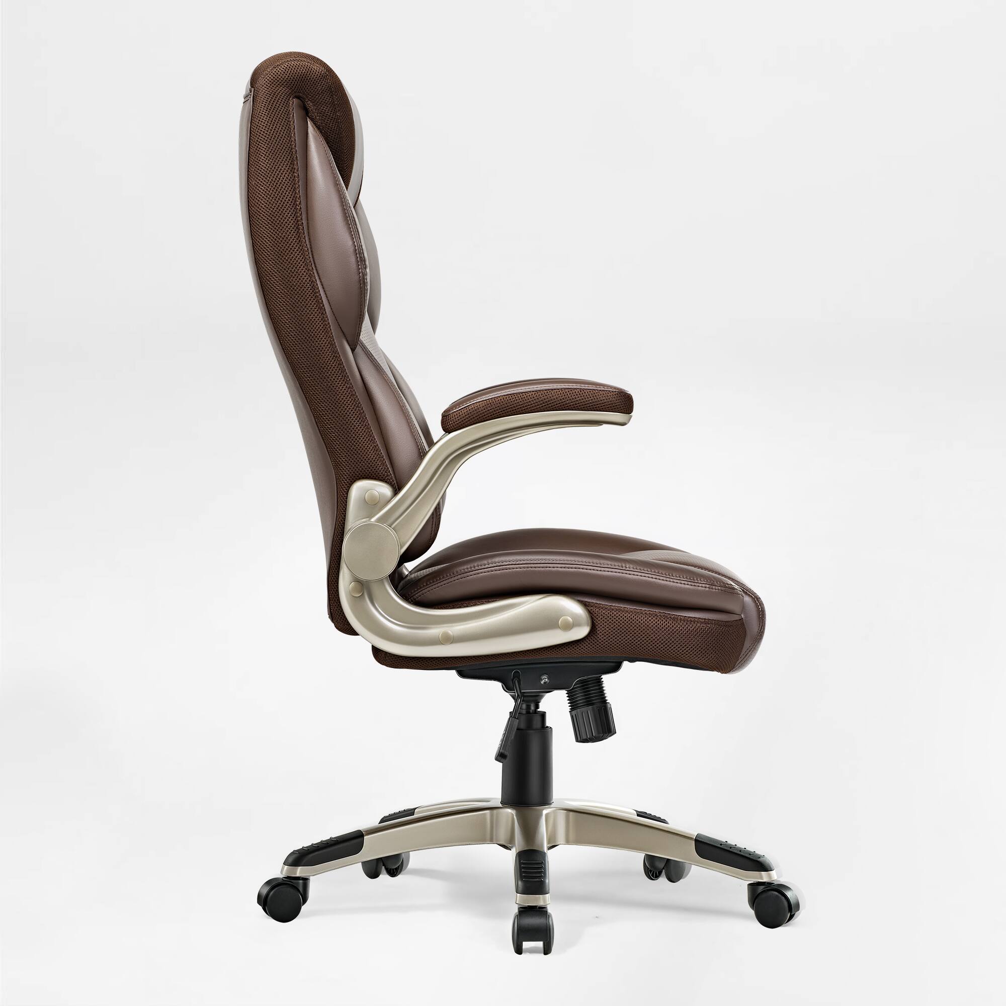 Left. Eureka Ergonomic - Ergonomic Office Chair Executive Chair PU Leather High Back - Brown.