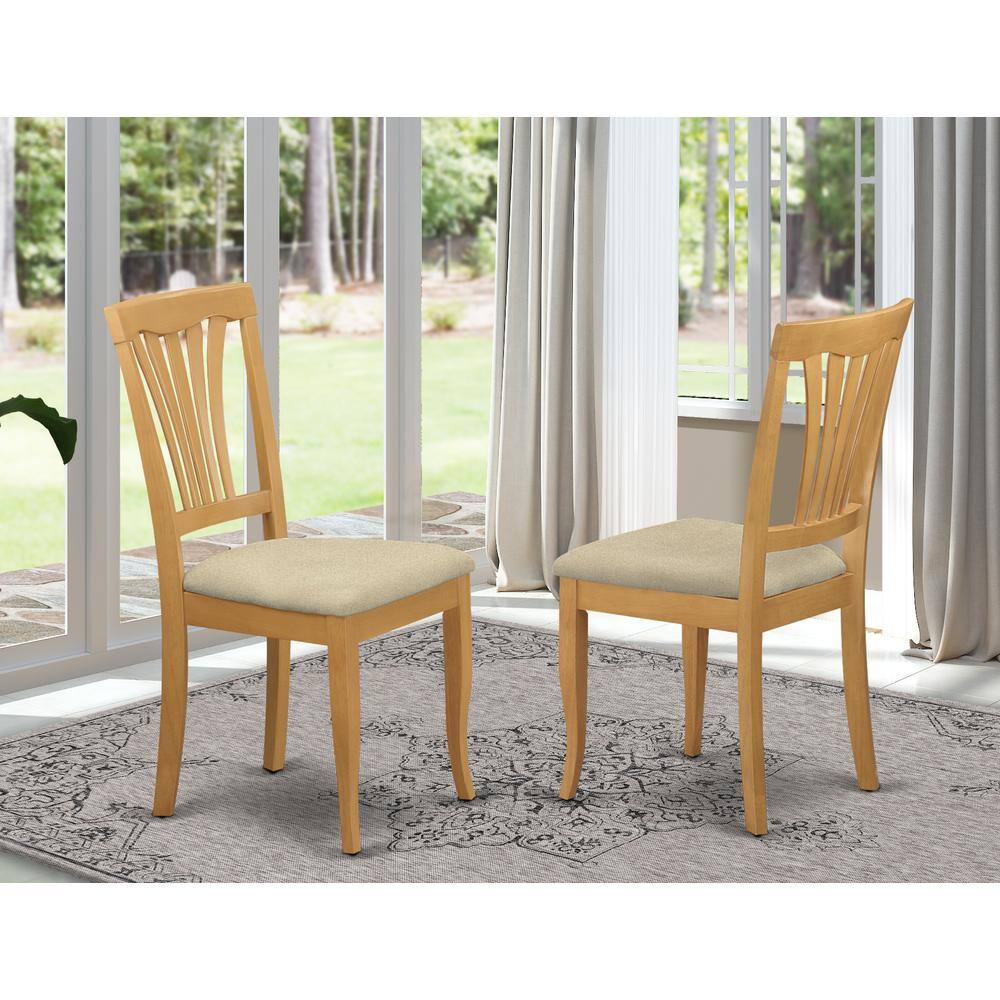 Angle. East West Furniture - AVC-OAK-C Avon Chair With Cushion Seat - Oak Finish - Oak.