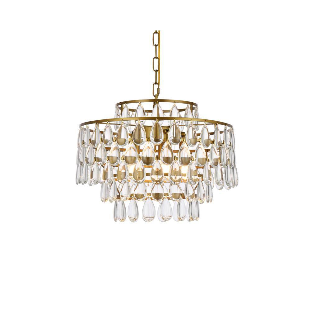 Alt View 4. Elegant Lighting - Mila 18 inch pendant in brass - Brass.