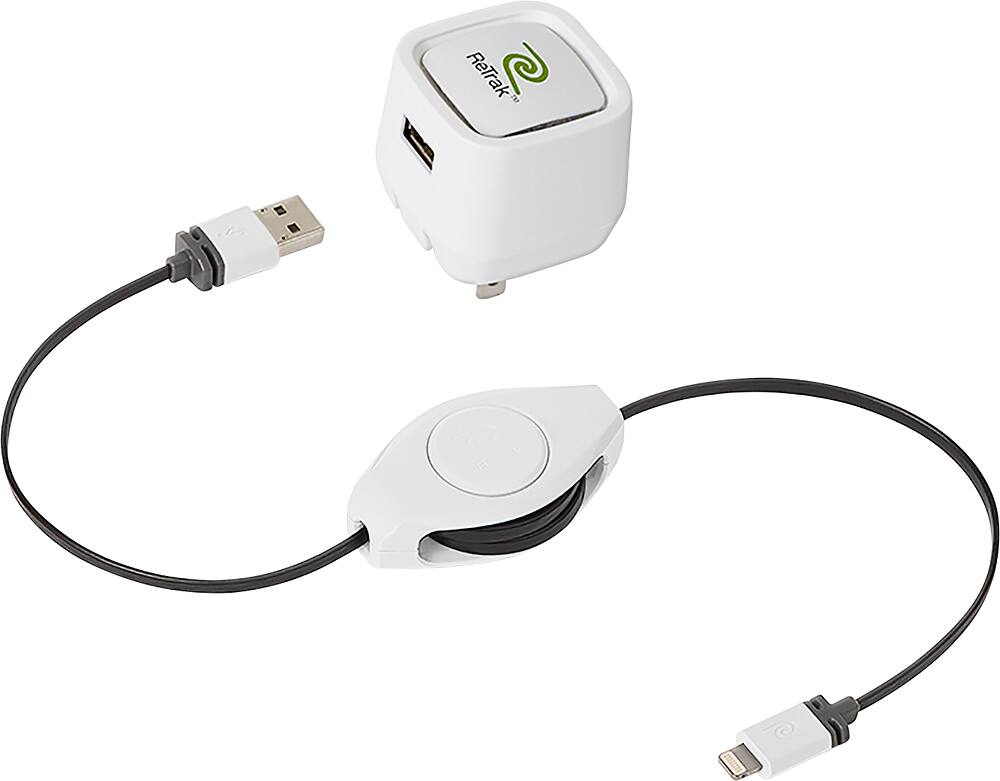 Front. ReTrak - USB Wall Charger - White.