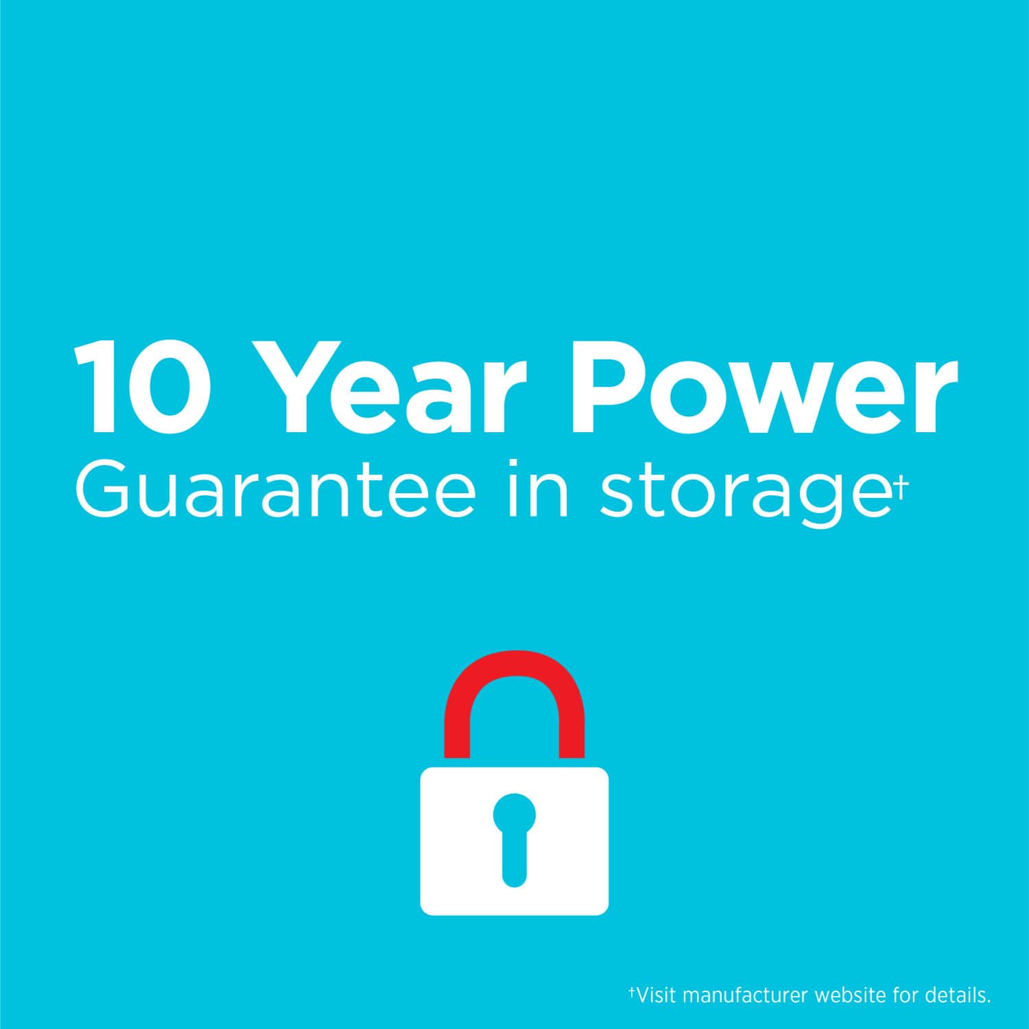 10 Year Power Guarantee in Storage: Visit manufacturer website for details.