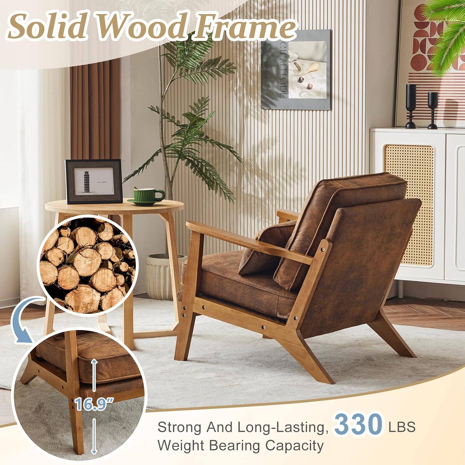 Solid Wood Frame

16.9"

Strong And Long-Lasting, 330 LBS Weight Bearing Capacity