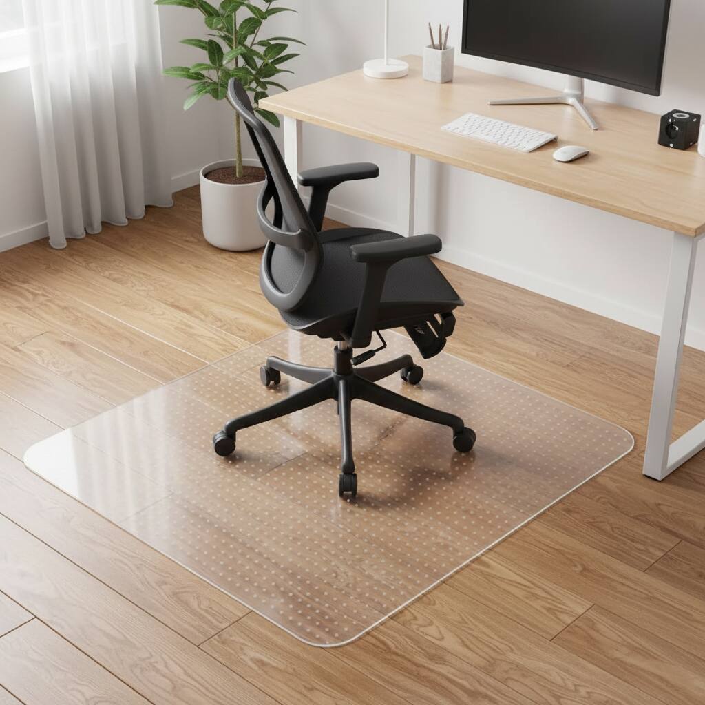 Alt View 1. ZUQIETA - ZUQIETA Heavy Duty Chair Mat for Carpet - 45"x53" Clear with Lip, Protects Low Pile Flooring - Clear.