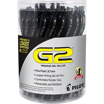 PROVEN #1 LONGEST WRITING
G2
PREMIUM GEL ROLLER
Fine Point | 0.7mm
Longest Writing Gel Ink Pen
Comfortable Rubber Grip
Retractable and Refillable
PILOT