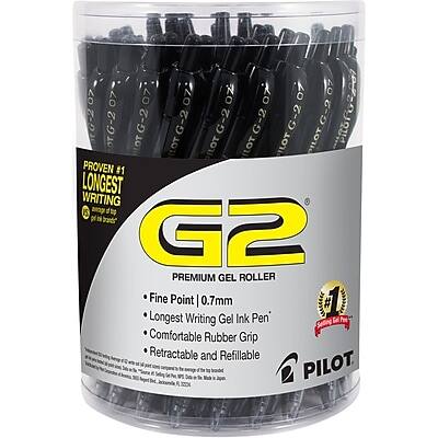 Pilot - G2 Retractable Gel Pens, Fine Point, 0.7mm, Black Ink, 36/Pack (84065)
