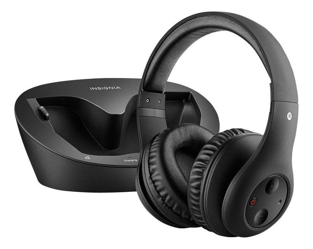 Insigniaâ¢ - Over-the-Ear Wireless Headphones - Black - Front_Zoom