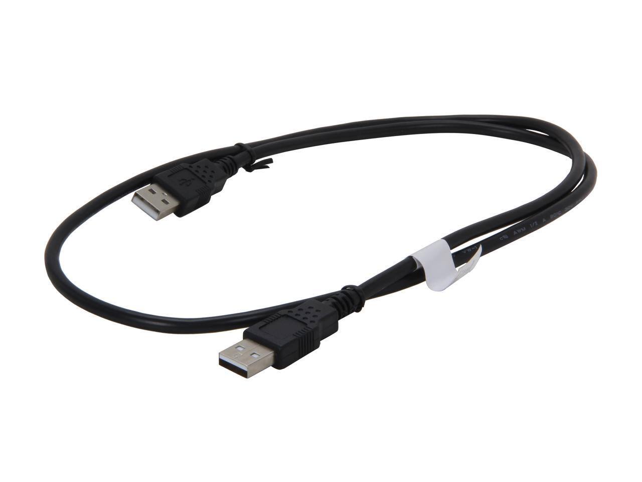 Alt View 1. Cables to Go - C2G 28105 USB Cable - USB 2.0 A Male to A Male Cable, Black (3.3 Feet, 1 Meter).