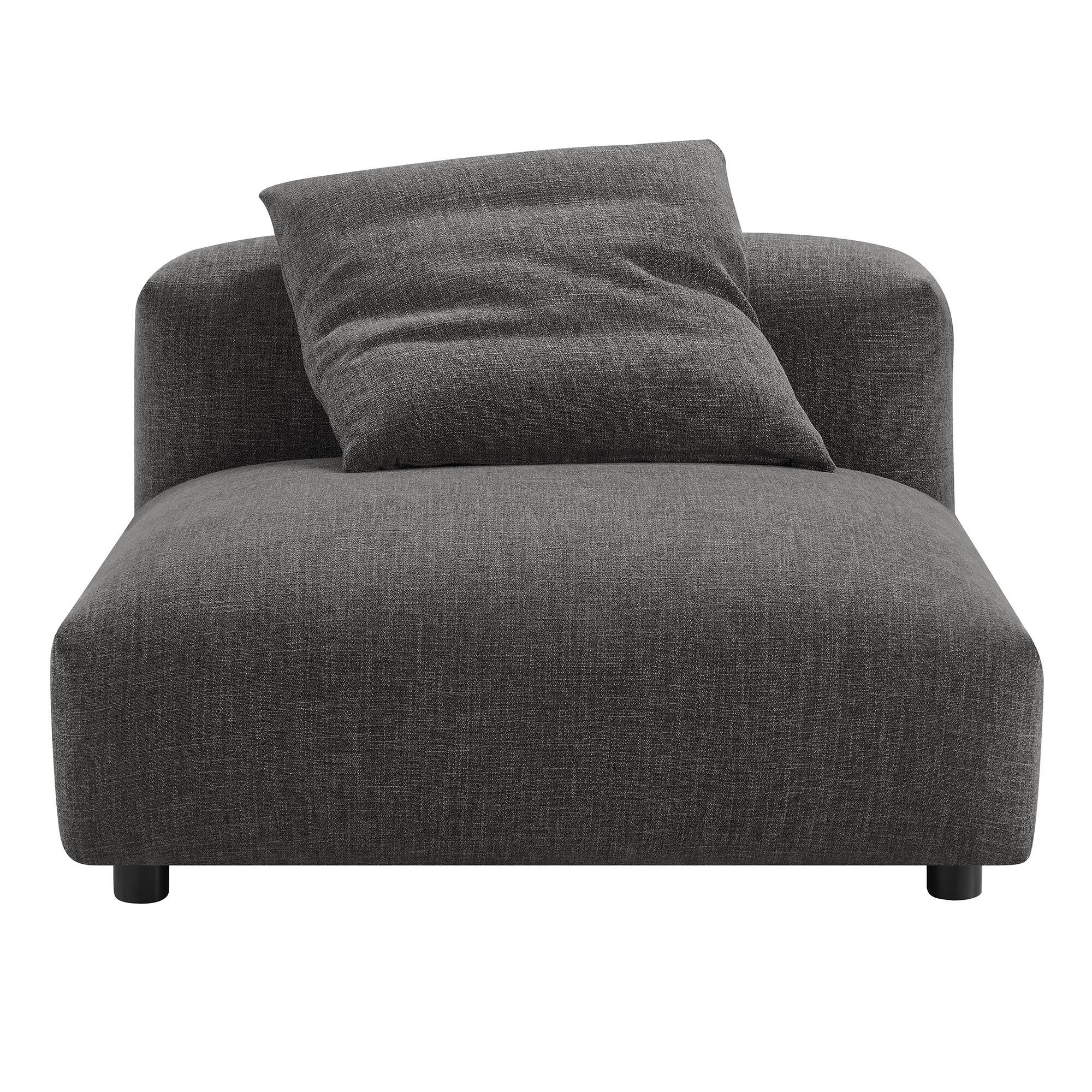 Alt View 5. Modway - Solace Modular Upholstered Fabric Armless Chair by Modway - Charcoal.
